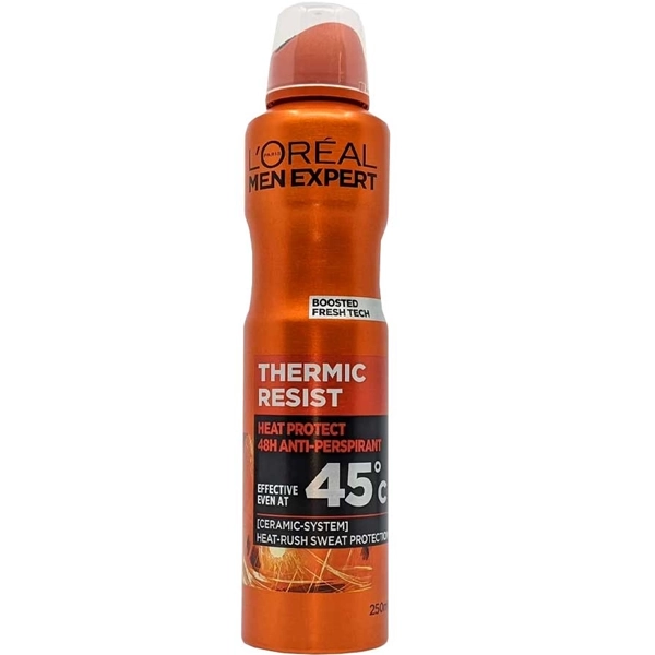 اسپری لورال نارنجی اصل ضد تعریق 45 درجه مردانه ترمیک رسیست 250 میل | LOREAL Antiperspirant Men expert - THERMIC RESIST 45°c 250ml